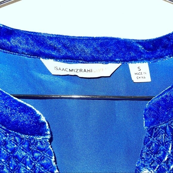 Isaac Mizrahi Rich Blue Shirt Top - Picture 3 of 7